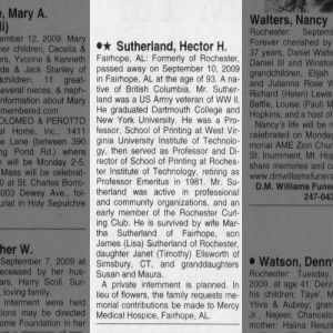 Obituary for Hector H. Sutherland